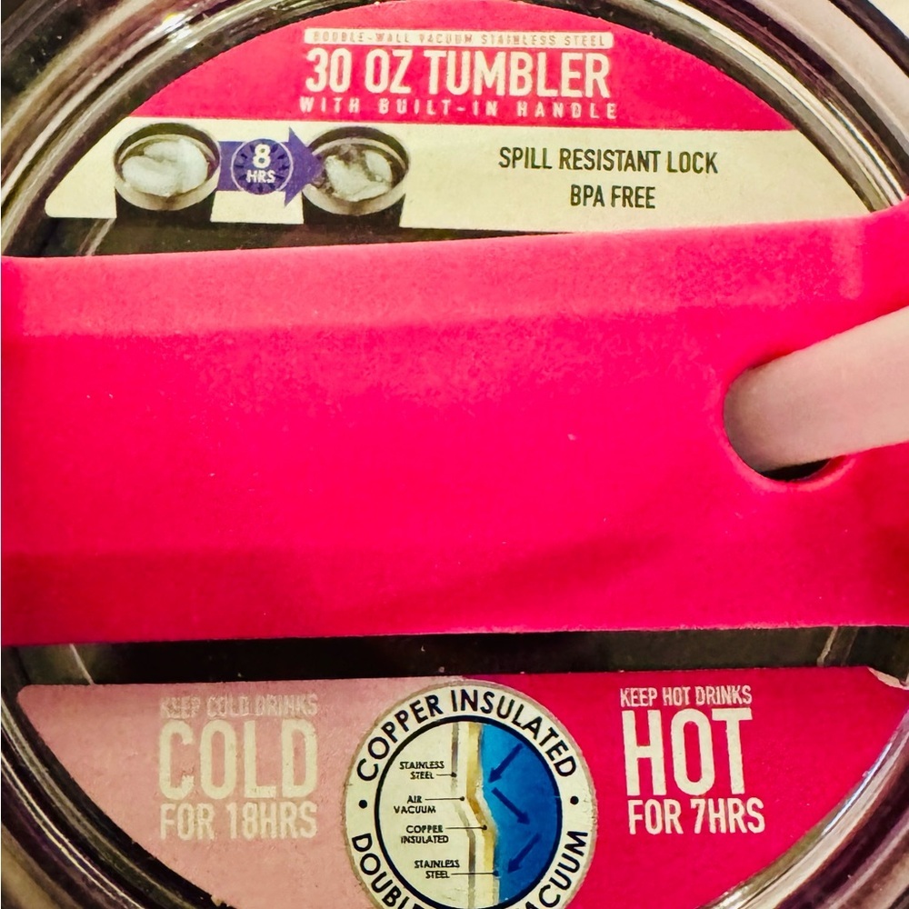 Pink Rhinestone Breast Cancer 💖🎗️Awareness Tumbler with Handle - Picture 6 of 7